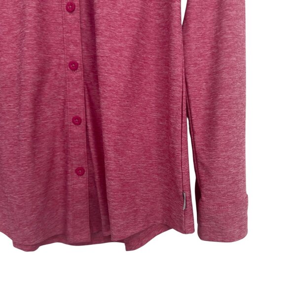 Eddie Bauer Women XS Pink Heather Button-Up Long-Sleeve Shirt Dual Chest Pockets - Picture 15 of 16